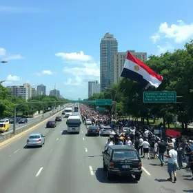 manifestação na rodovia santos dumont